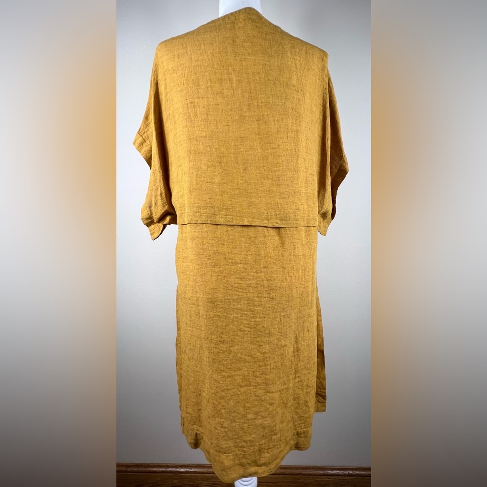 Poetry Fashion Honey Gold Linen Short-Sleeve Tunic Top, Size 8, NWT - Picture 10 of 16